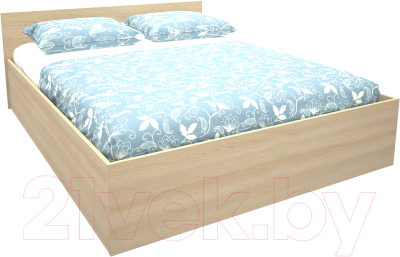 Двуспальная кровать МДК КР13 160x200/700x1652x2032 (дуб млечный)