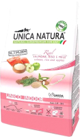 Сухой корм для кошек Unica Natura Indoor лосось, рис, яблоко (1.5кг) - 