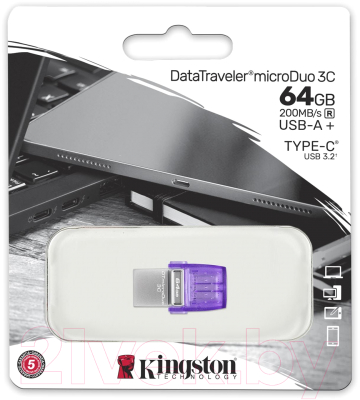 Usb flash накопитель Kingston Data Traveler MicroDuo 64Gb (DTDUO3CG3/64GB)