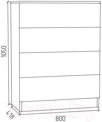 Комод МДК КМ2 с 4 ящиками 1050x800x418 (венге)