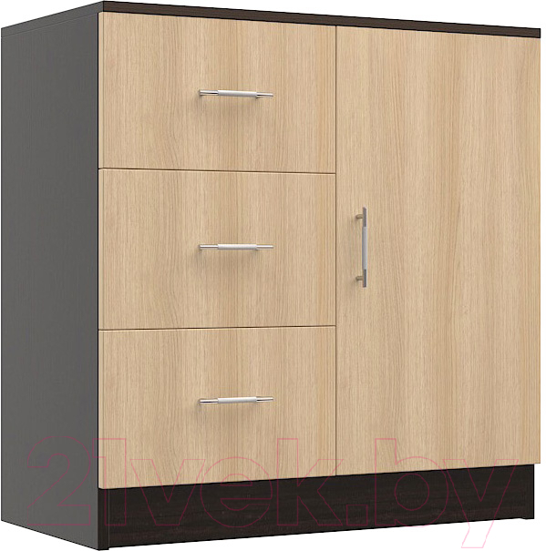 Тумба МДК КМ1Д с ящиками и дверками 820x800x418 (венге/дуб млечный)