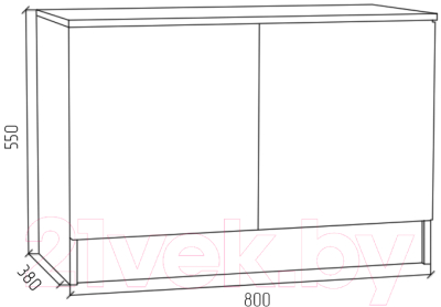 Тумба МДК ПРТ2 широкая 550x800x400 (дуб млечный)