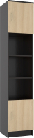 Шкаф-пенал МДК ПРС2 открытый с 2 дверками 2020x400x400 (венге/дуб млечный) - 