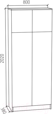 Шкаф МДК ПРШ1 2-х створчатый 2020x800x400 (дуб млечный)