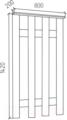 Вешалка для одежды МДК ПРВ1 4 крючка 1420x800x200 (белый)