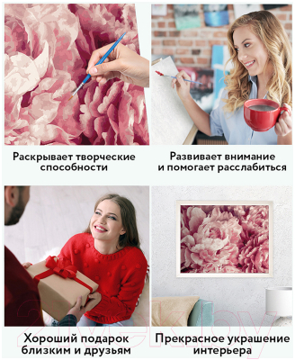 Изображение товара Картина по номерам Три совы Нежные пионы / КХ_44149