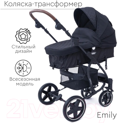 Детская универсальная коляска Tomix Emily 2 в 1 / HP-720 (черный)