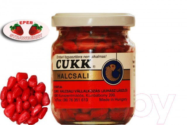 Насадка рыболовная CUKK Кукуруза крупная Клубника / 4887 (220мл, красный) — фото 2