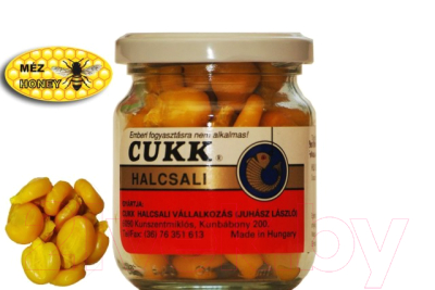 Насадка рыболовная CUKK Кукуруза крупная мед / 4884 (220мл, желтый)