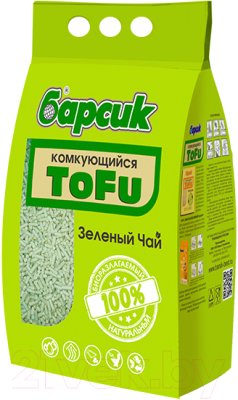 Наполнитель для туалета Барсик Tofu Зеленый Чай / 92087 (15л/8.1кг)