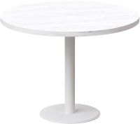 Обеденный стол Millwood Хельсинки Л18 D90 (дуб белый Craft/металл белый) - 