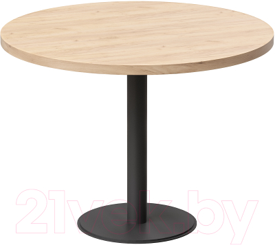 Обеденный стол Millwood Хельсинки Л18 D90 (дуб золотой Craft/металл черный)