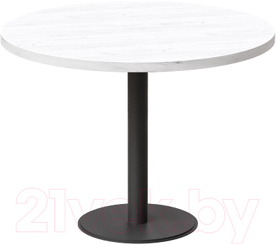 Обеденный стол Millwood Хельсинки Л18 D90 (дуб белый Craft/металл черный)
