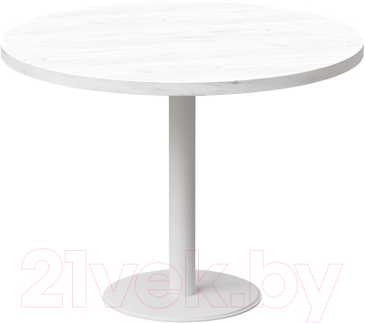 Обеденный стол Millwood Хельсинки Л18 D100 (дуб белый Craft/металл белый)