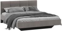 Двуспальная кровать ТриЯ Элис тип 1 с мягкой обивкой 160x200 (велюр мокко) - 