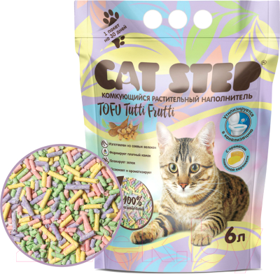 Наполнитель для туалета Cat Step Tofu Tutti Frutti / 20333013 (6л/2.7кг)