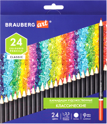 Набор цветных карандашей Brauberg Art Classic / 880555 (24цв)
