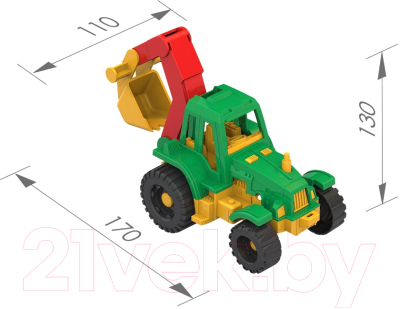 Трактор игрушечный Нордпласт Ижора с ковшом / 150