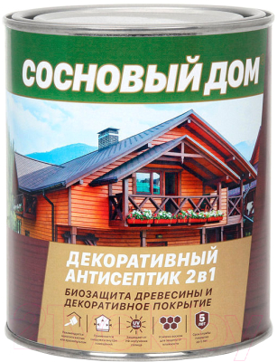 Защитно-декоративный состав Сосновый дом Ореховое дерево (800мл)