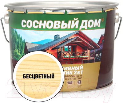 Защитно-декоративный состав Сосновый дом Бесцветный (9л)