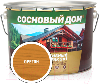 Защитно-декоративный состав Сосновый дом Орегон (9л)