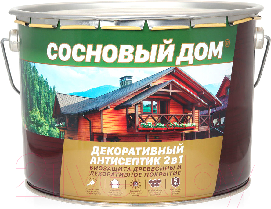 Защитно-декоративный состав Сосновый дом Орегон (9л)