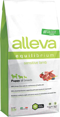Сухой корм для собак Alleva Эквилибриум Сенситив для щенков всех пород с ягненком / P6001 (12кг)