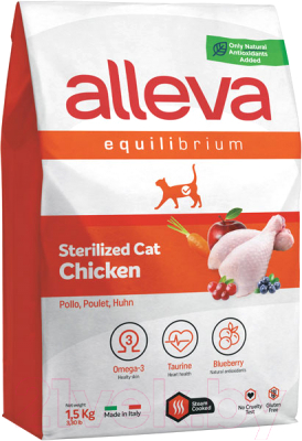 Сухой корм для кошек Alleva Эквилибриум с курицей для кастрир. и стерилиз. / P61064 (1.5кг)