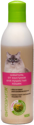 Шампунь для животных Veda Фитоэлита для пушистых кошек от колтунов (220мл)