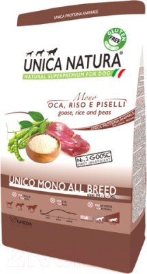 Сухой корм для собак Unica Natura Mono для средних и крупных пород гусь (2.5кг)