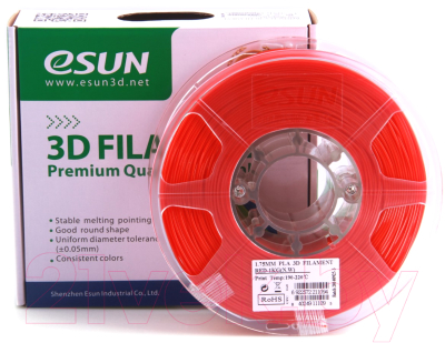 Пластик для 3D-печати eSUN PLA / т0025298 (1.75мм, 1кг, красный)