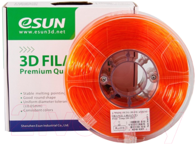 Пластик для 3D-печати eSUN PETG / т0026320 (1.75мм, 1кг, оранжевый)