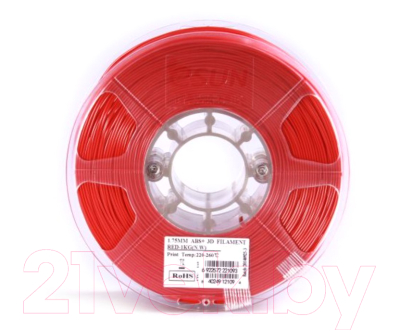Пластик для 3D-печати eSUN ABS + / т0029665 (1.75мм, 1кг, красный)