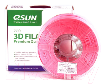 Пластик для 3D-печати eSUN ABS + / т0029666 (1.75мм, 1кг, розовый)