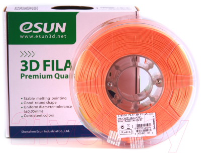 Пластик для 3D-печати eSUN PLA + / т0026298 (1.75мм, 1кг, оранжевый)