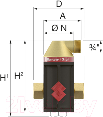 Изображение товара Сепаратор воздуха Flamco 30006