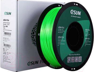 Пластик для 3D-печати eSUN eSilk-PLA / т0030641 (1.75мм, 1кг, зеленый)