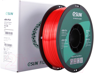 Пластик для 3D-печати eSUN eSilk-PLA / т0030643 (1.75мм, 1кг, красный)