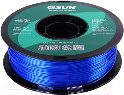 Пластик для 3D-печати eSUN eSilk-PLA / т0030644 (1.75мм, 1кг, голубой)