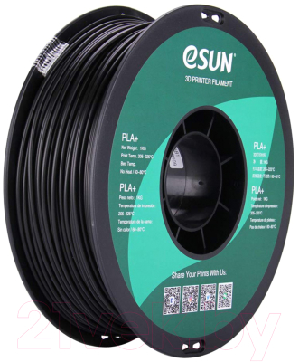 Пластик для 3D-печати eSUN PLA + / т0032292 (2.85 мм, 1 кг, черный)
