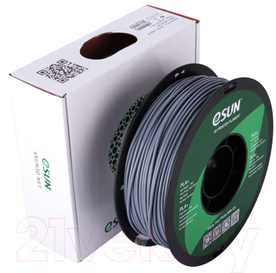 Изображение товара Пластик для 3D-печати eSUN PLA+ / т0032301 (2.85 мм, 1 кг, серый)