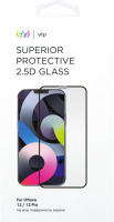 

Защитное стекло для телефона VLP, 2.5D для iPhone 12/12 Pro / vlp-25DGL20-61BK