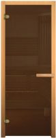 Стеклянная дверь для бани/сауны Везувий 190x70 GB (6мм, стекло бронзовое матовое, хвоя) - 