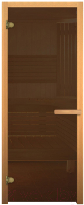 Стеклянная дверь для бани/сауны Везувий 190x70 GB (6мм, стекло бронзовое матовое, хвоя)