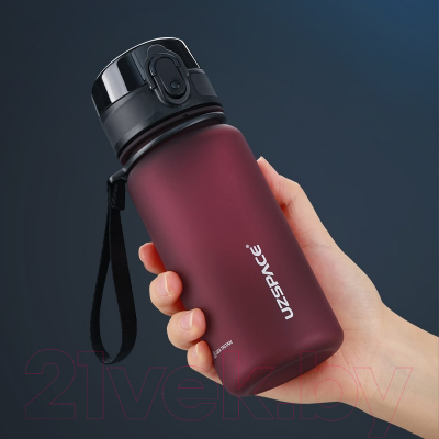 Бутылка для воды UZSpace Colorful Frosted Purplish / 3034 (350мл, пурпурный красный)