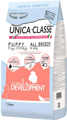 Сухой корм для собак Unica Classe для щенков средних и крупных пород курица (3кг)
