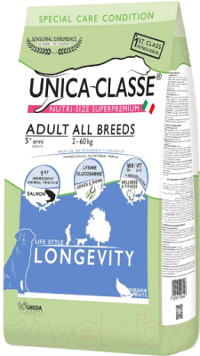 Сухой корм для собак Unica Classe для взрослых собак всех пород лосось (12кг)