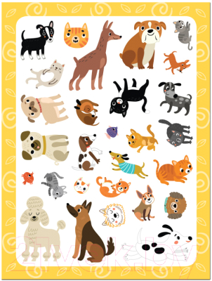 Набор наклеек Мозаика-Синтез Стикерпаки. Котики и собачки / МС12244