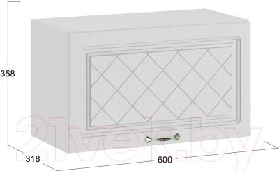 Шкаф навесной для кухни ТриЯ Бьянка 1В6Г (белый/дуб белый)