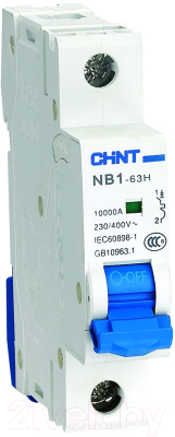 Выключатель автоматический Chint NB1-63H 1P 10A 10кА C (R) / 179789